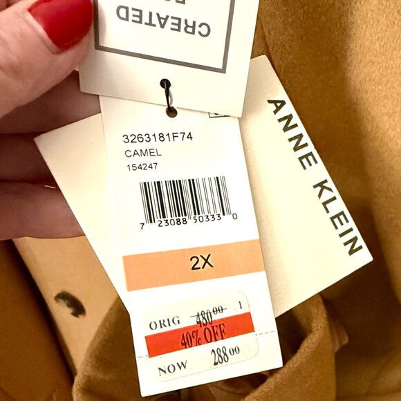 NWT!  ANNE KLEIN Single Breasted Maxi Coat - Picture 6 of 6